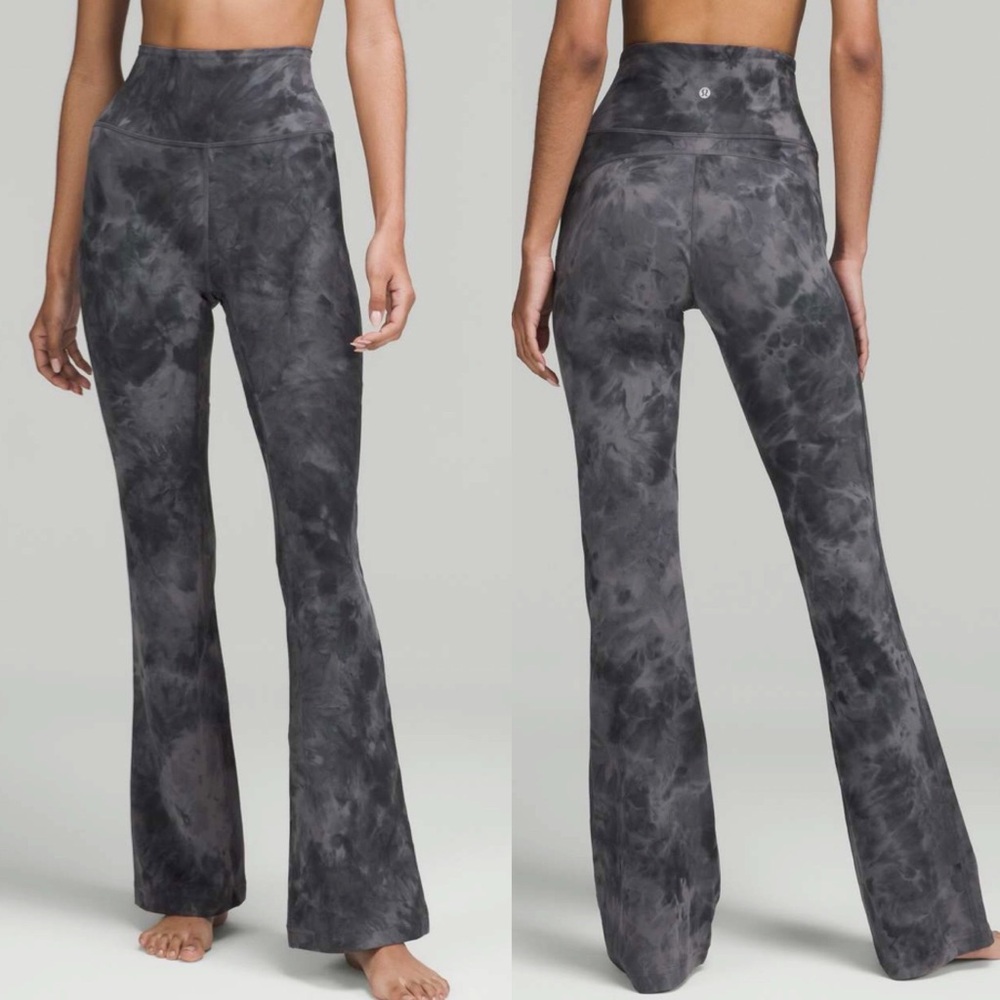 Lululemon Groove Super-High-Rise Flared Pant Nulu Sz 8 Diamond Dye Grey Athletic